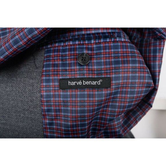 Harve Benard Mens Suit Jacket Blazer Sport Coat Sz 44R 44 Black Gray cotton NWOT - Picture 6 of 7